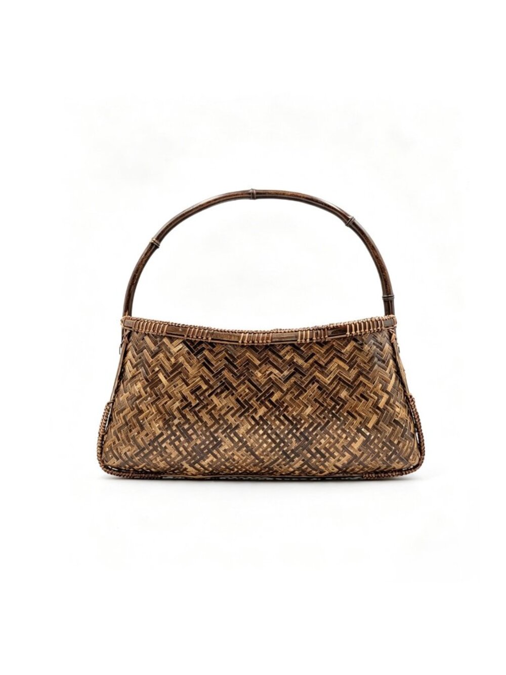 Intangible Cultural Heritage Handwoven Vintage Natural Wild Bamboo Handbag Earth